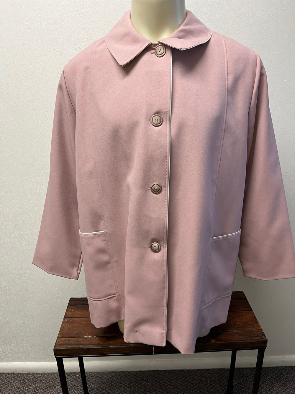 Vintage 60's Style Swing Coat Peter Pan Collar - Handmade Size
